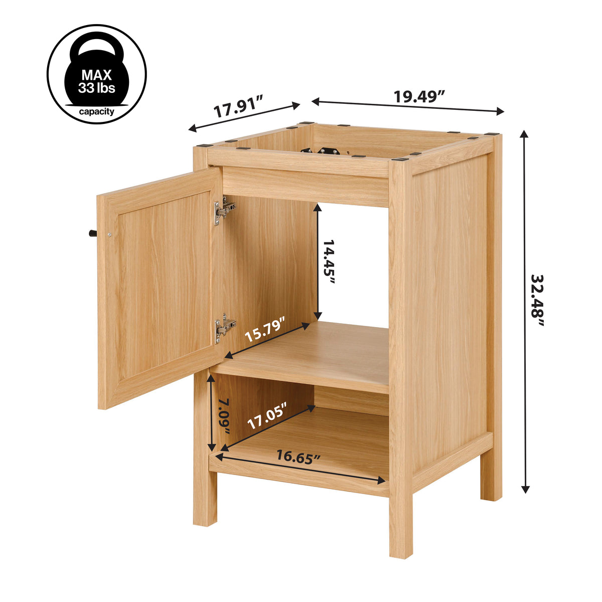 Orchid Rattan Modern Coastal 2-Shelf Bath Vanity Cabinet Only (Sink Basin Not Included)