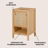 Orchid Rattan Modern Coastal 2-Shelf Bath Vanity Cabinet Only (Sink Basin Not Included)