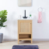 Orchid Rattan Modern Coastal 2-Shelf Bath Vanity Cabinet Only (Sink Basin Not Included)