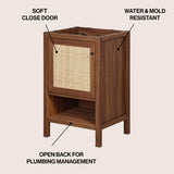 Orchid Rattan Modern Coastal 2-Shelf Bath Vanity Cabinet Only (Sink Basin Not Included)