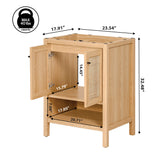 Orchid Rattan Modern Coastal 2-Shelf Bath Vanity Cabinet Only (Sink Basin Not Included)