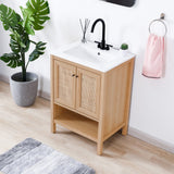 Orchid Rattan Modern Coastal 2-Shelf Bath Vanity Cabinet Only (Sink Basin Not Included)