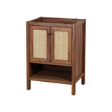 Orchid Rattan Modern Coastal 2-Shelf Bath Vanity Cabinet Only (Sink Basin Not Included)