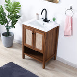 Orchid Rattan Modern Coastal 2-Shelf Bath Vanity Cabinet Only (Sink Basin Not Included)