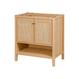 Orchid Rattan Modern Coastal 2-Shelf Bath Vanity Cabinet Only (Sink Basin Not Included)