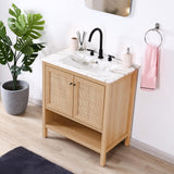 Orchid Rattan Modern Coastal 2-Shelf Bath Vanity Cabinet Only (Sink Basin Not Included)