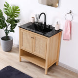 Orchid Rattan Modern Coastal 2-Shelf Bath Vanity Cabinet Only (Sink Basin Not Included)