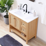 Orchid Rattan Modern Coastal 2-Shelf Bath Vanity Cabinet Only (Sink Basin Not Included)