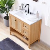 Orchid Rattan Modern Coastal 2-Shelf Bath Vanity Cabinet Only (Sink Basin Not Included)
