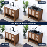 Orchid Rattan Modern Coastal 2-Shelf Bath Vanity Cabinet Only (Sink Basin Not Included)