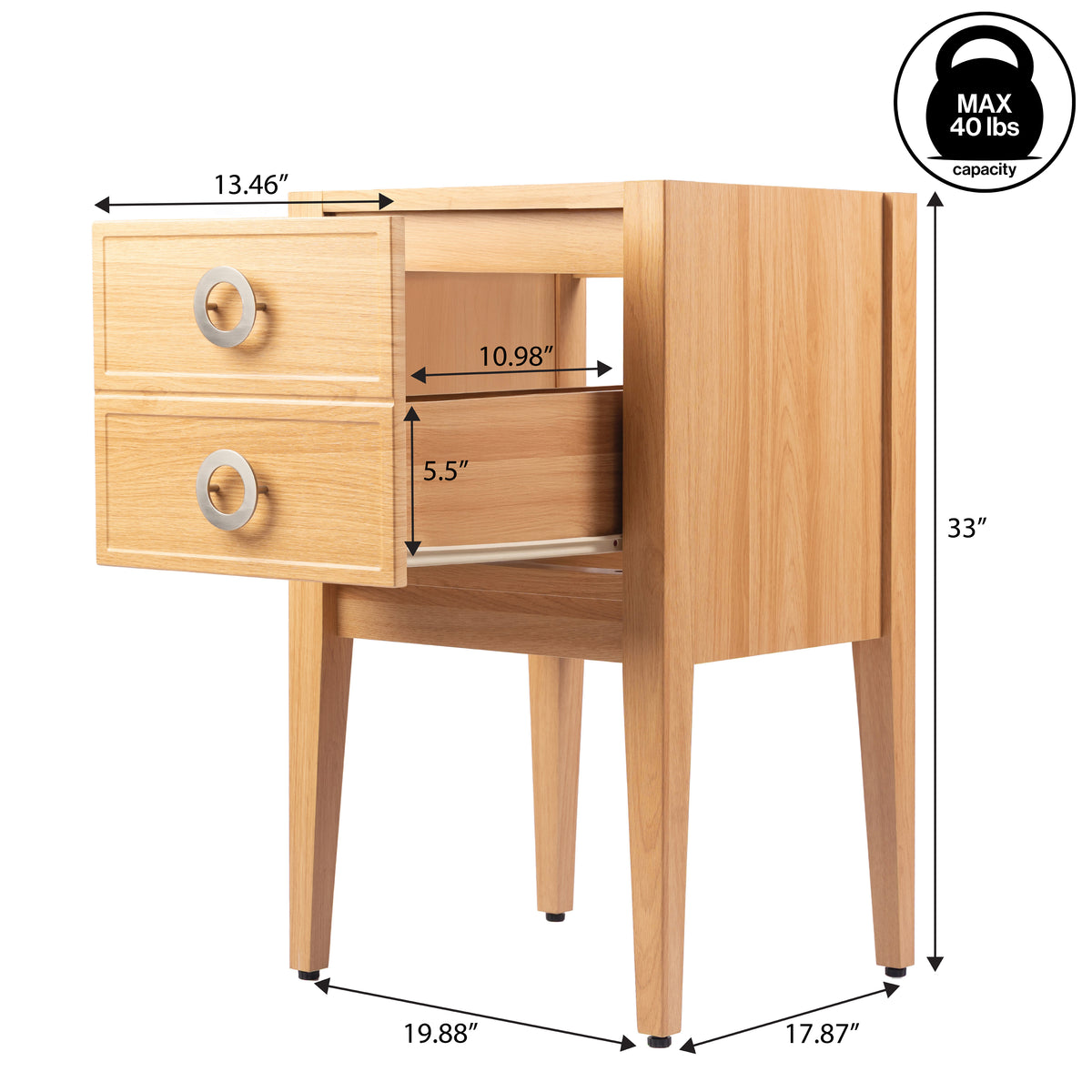 Evara Modern Classic 1-Drawer Bath Vanity Base Only (Sink Basin Not Included)