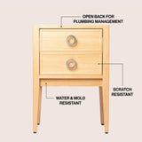 Evara Modern Classic 1-Drawer Bath Vanity Base Only (Sink Basin Not Included)