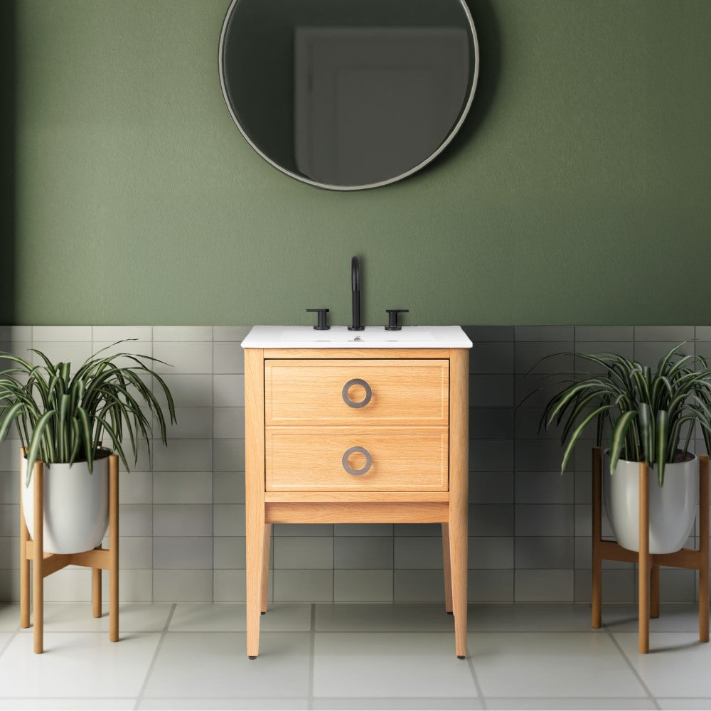 Evara Modern Classic 1-Drawer Bath Vanity Base Only (Sink Basin Not Included)