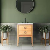 Evara Modern Classic 1-Drawer Bath Vanity Base Only (Sink Basin Not Included)