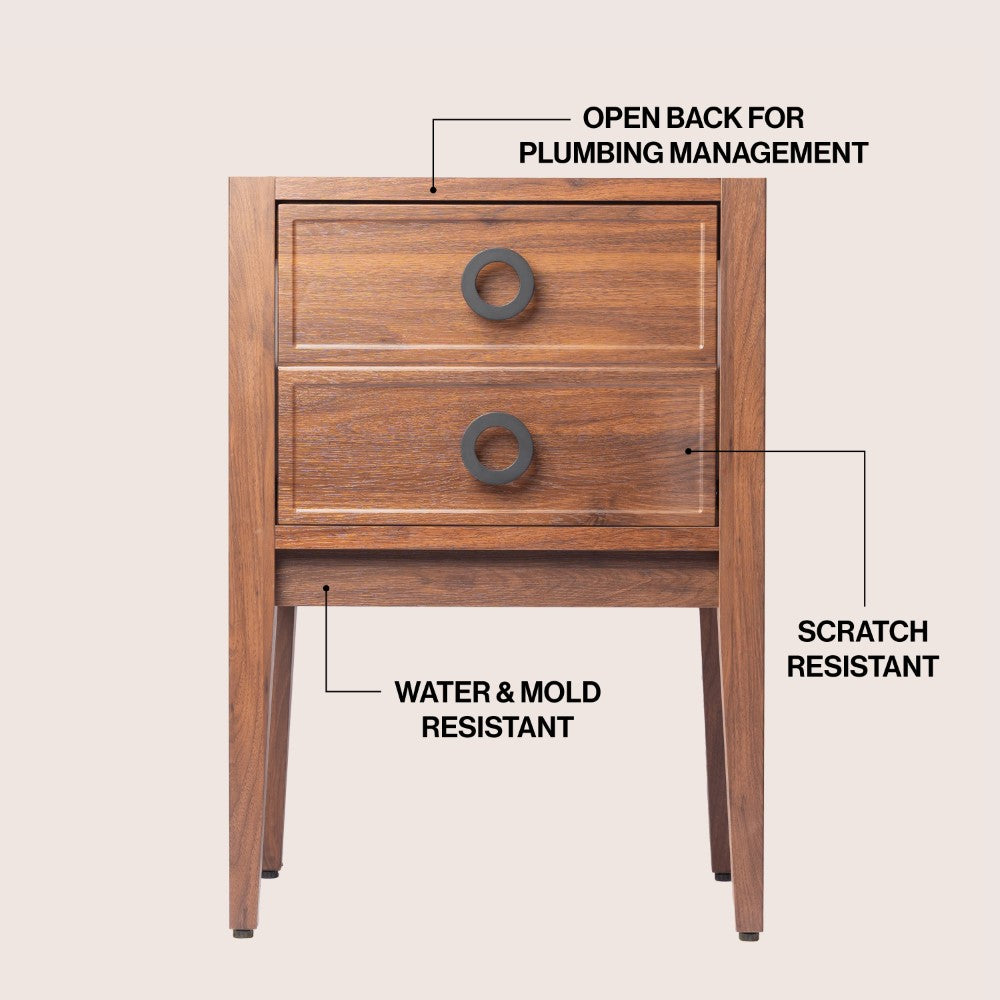 Evara Modern Classic 1-Drawer Bath Vanity Base Only (Sink Basin Not Included)