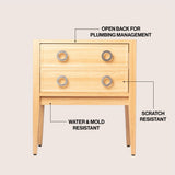 Evara Modern Classic 1-Drawer Bath Vanity Base Only (Sink Basin Not Included)
