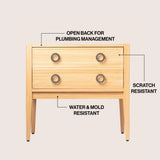 Evara Modern Classic 1-Drawer Bath Vanity Base Only (Sink Basin Not Included)