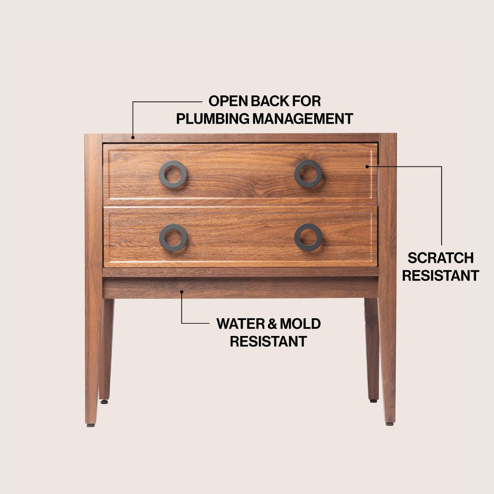 Evara Modern Classic 1-Drawer Bath Vanity Base Only (Sink Basin Not Included)