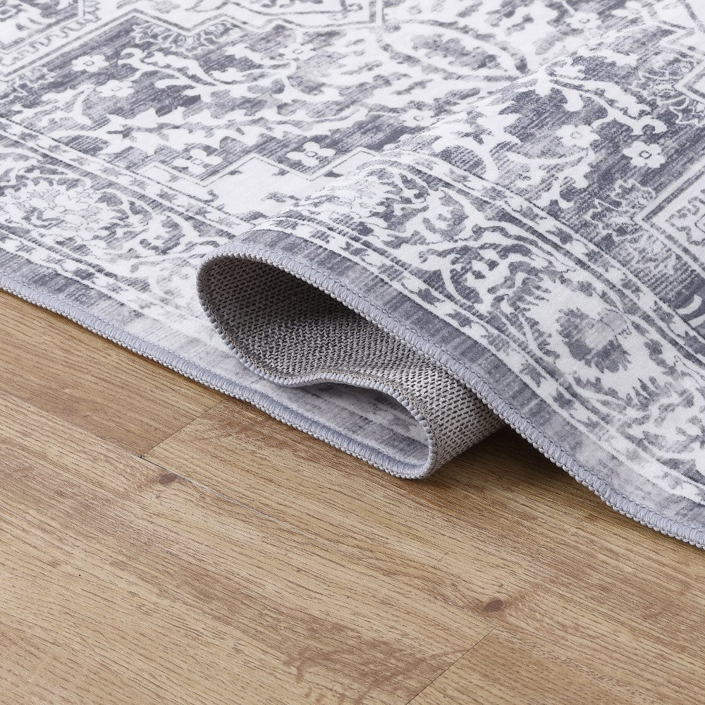 Vintaro Vintage Medallion Border Machine-washable Area Rug