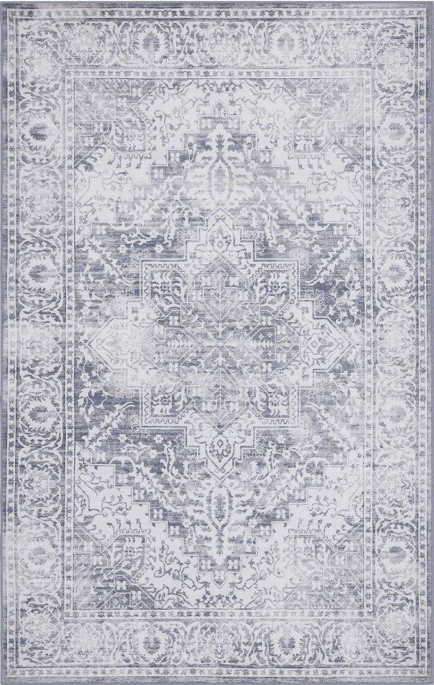 Vintaro Vintage Medallion Border Machine-washable Area Rug