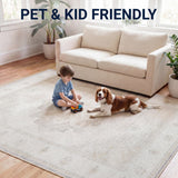 Vintaro Vintage Medallion Border Machine-washable Area Rug