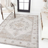 Vintaro Vintage Medallion Border Machine-washable Area Rug