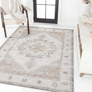 Vintaro Vintage Medallion Border Machine-washable Area Rug