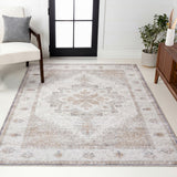 Vintaro Vintage Medallion Border Machine-washable Area Rug