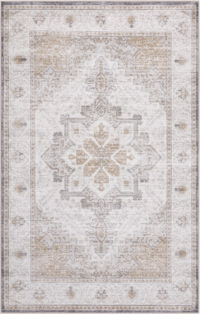 Vintaro Vintage Medallion Border Machine-washable Area Rug