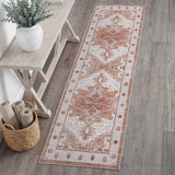 Vintaro Vintage Medallion Border Machine-washable Area Rug