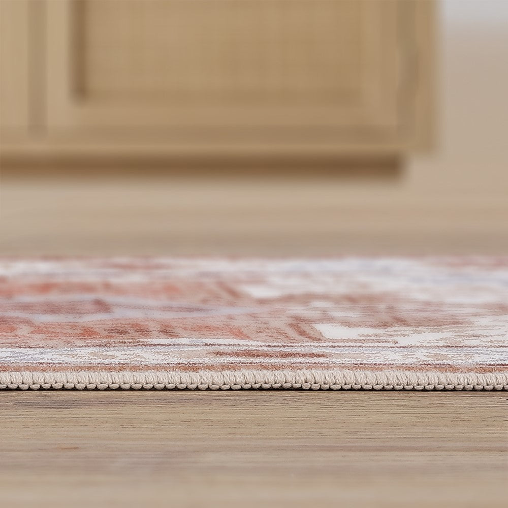 Vintaro Vintage Medallion Border Machine-washable Area Rug