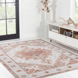 Vintaro Vintage Medallion Border Machine-washable Area Rug