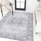Vintaro Vintage Medallion Border Machine-washable Area Rug