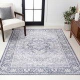 Vintaro Vintage Medallion Border Machine-washable Area Rug