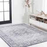 Vintaro Vintage Medallion Border Machine-washable Area Rug