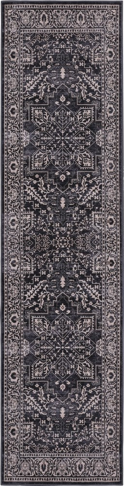 Vintaro Vintage Medallion Border Machine-washable Area Rug