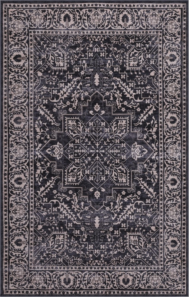 Vintaro Vintage Medallion Border Machine-washable Area Rug