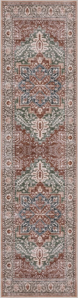 Vintaro Vintage Medallion Border Machine-washable Area Rug