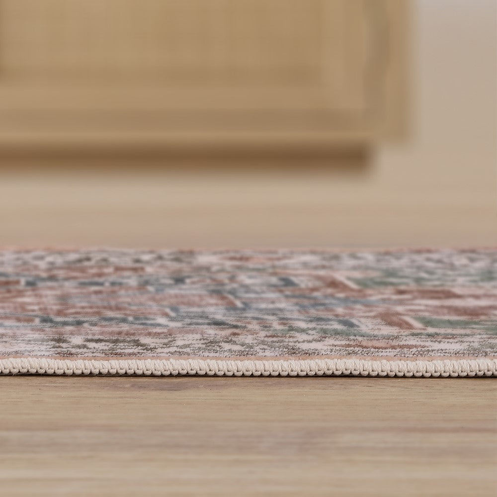 Vintaro Vintage Medallion Border Machine-washable Area Rug