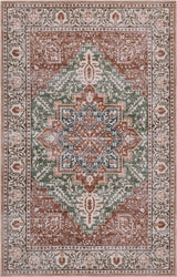 Vintaro Vintage Medallion Border Machine-washable Area Rug