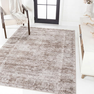 Sandora Vintage Floral Border Machine-washable Area Rug