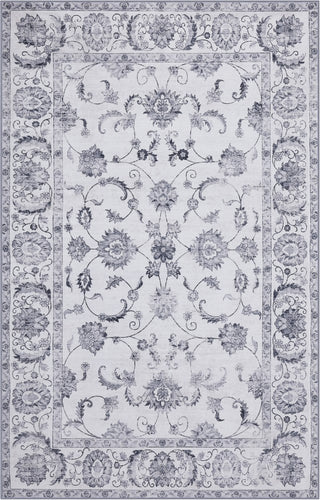 Sandora Vintage Floral Border Machine-washable Area Rug