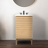 Henry Modern 2-Shelf Bath Vanity Cabinet with White Ceramic Sink Basin Top (Faucet not Included)