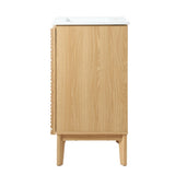 Henry Modern 2-Shelf Bath Vanity Cabinet with White Ceramic Sink Basin Top (Faucet not Included)