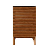 Henry Modern 2-Shelf Bath Vanity Cabinet with White Ceramic Sink Basin Top (Faucet not Included)