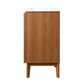 Henry Modern 2-Shelf Bath Vanity Cabinet with White Ceramic Sink Basin Top (Faucet not Included)