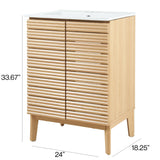 Henry Modern 2-Shelf Bath Vanity Cabinet with White Ceramic Sink Basin Top (Faucet not Included)