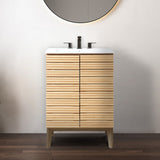 Henry Modern 2-Shelf Bath Vanity Cabinet with White Ceramic Sink Basin Top (Faucet not Included)