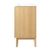 Henry Modern 2-Shelf Bath Vanity Cabinet with White Ceramic Sink Basin Top (Faucet not Included)