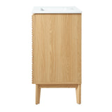 Henry Modern 2-Shelf Bath Vanity Cabinet with White Ceramic Sink Basin Top (Faucet not Included)